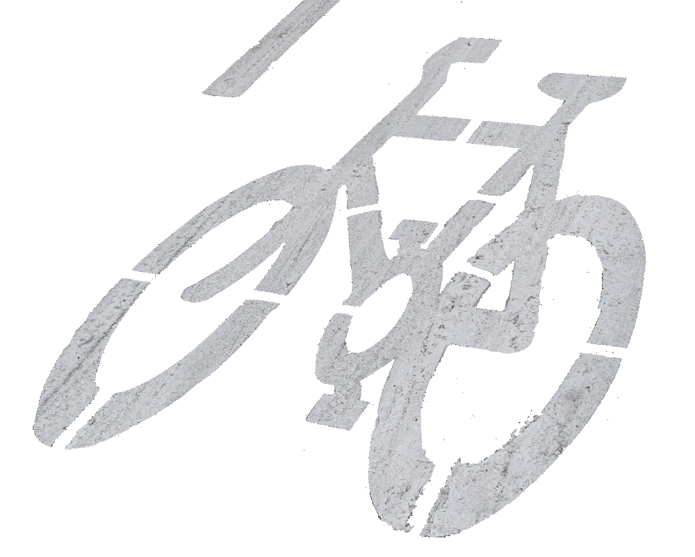 Bicicleta pintada en un carril bici en Zaragoza