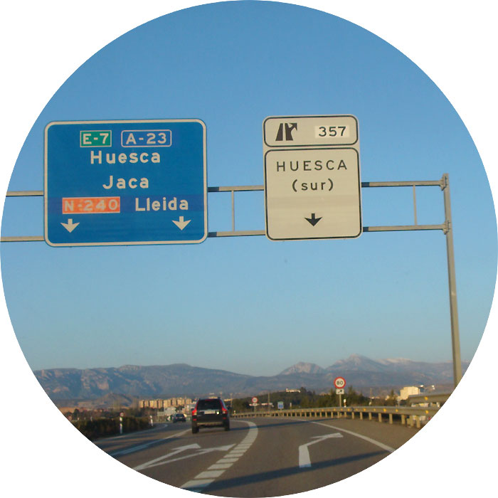 Entrada de Huesca desde Zaragoza